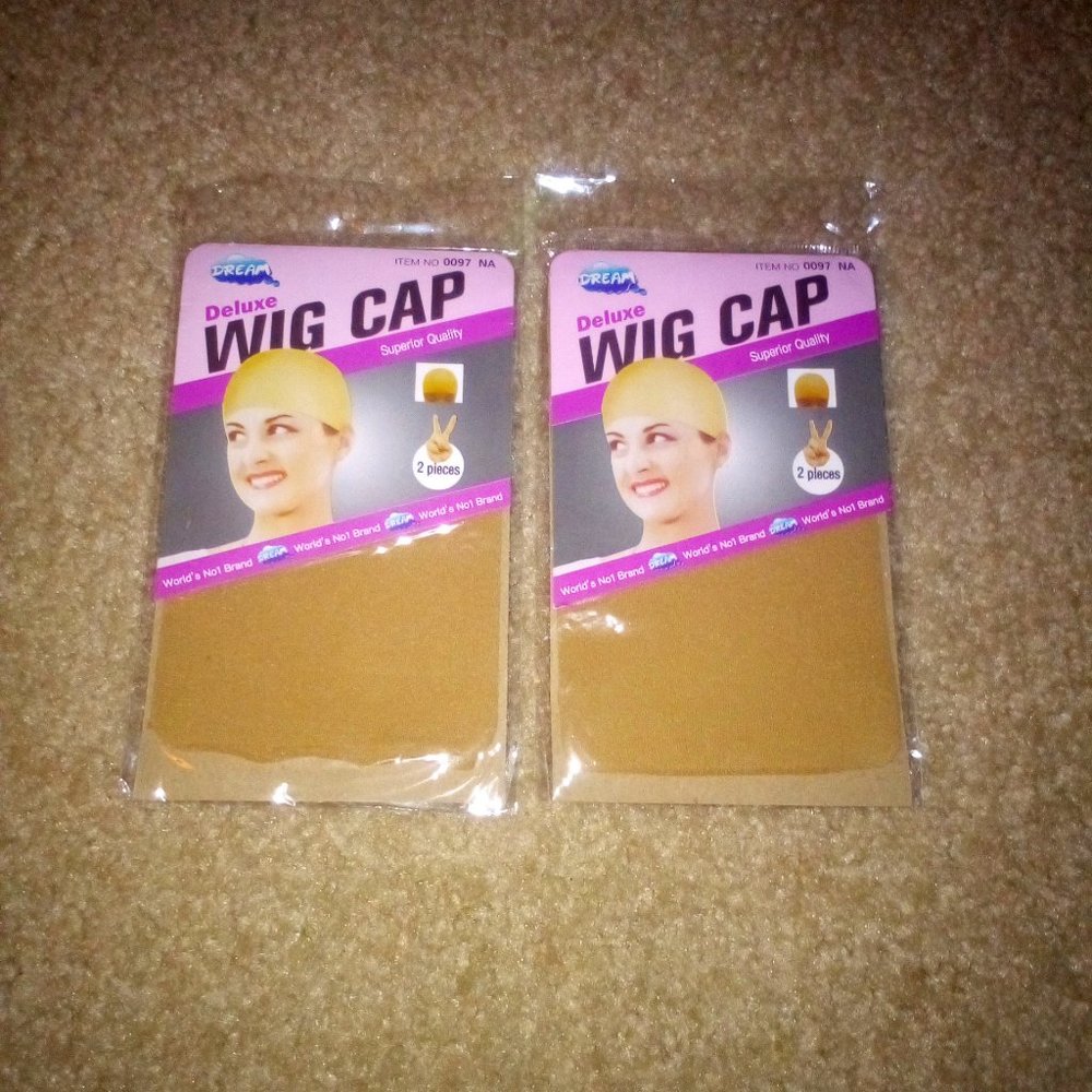 (4) Wig Caps: Dark Tan.  New